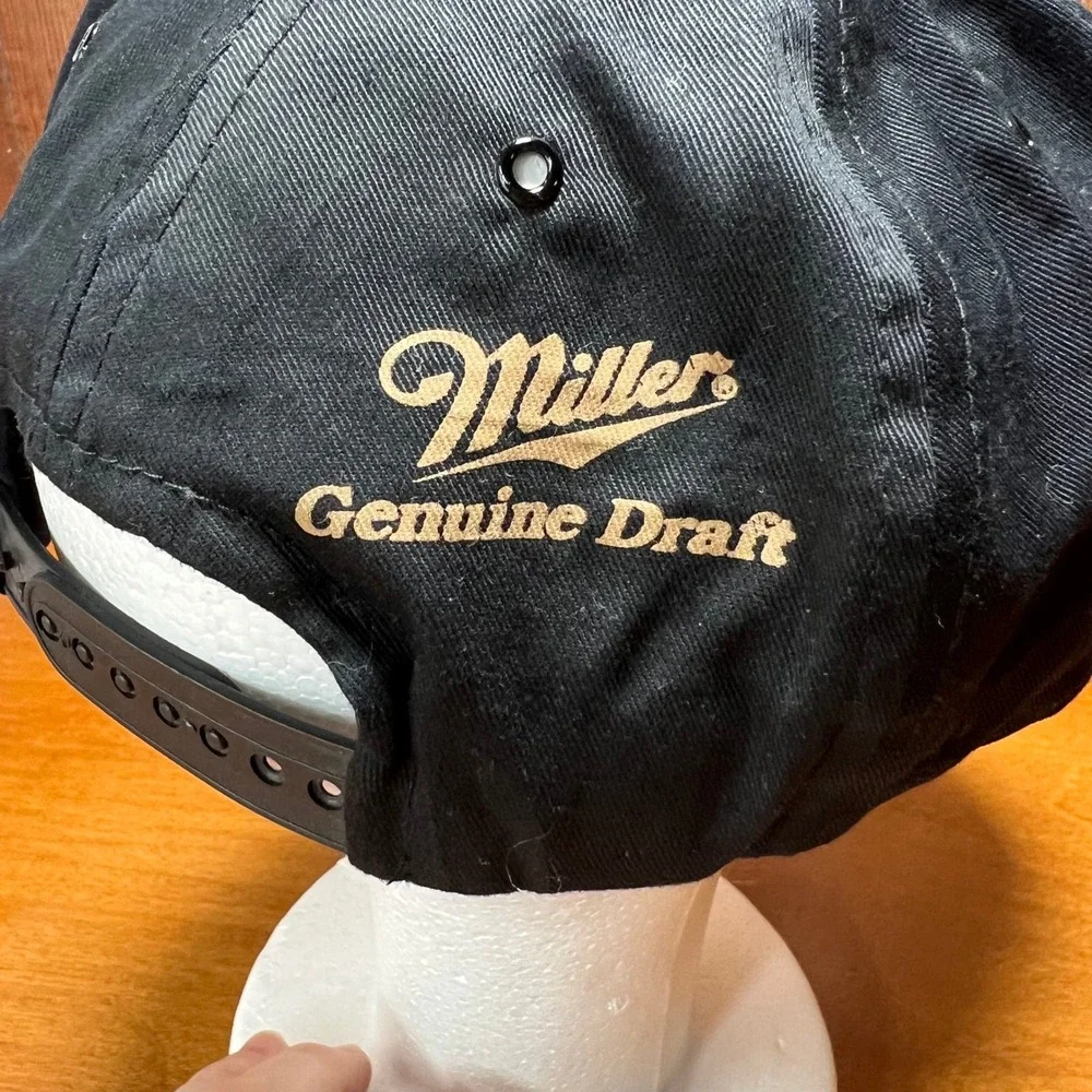 Vintage Baltimore Orioles Miller Draft Beer 90s Snap Back Cap Hat Zebra Print